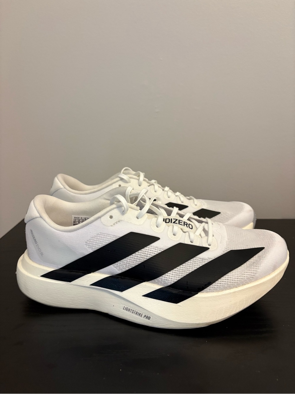 adidas Adizero EVO SL Racing Shoes - White/Black